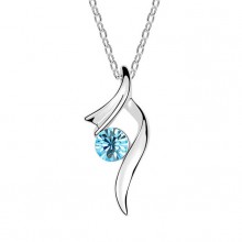 Colar com Cristal Azul Claro