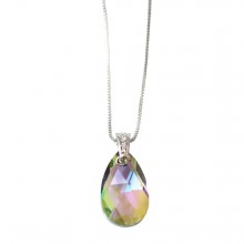 Colar com Swarovski Multicolor Translúcido
