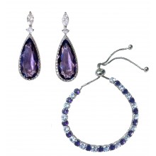 Conjunto com Zircônias Roxas
