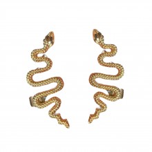 Brincos Ear Cuff com Cobras Douradas