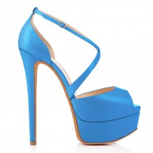 Peep Toe - Azul Fosco