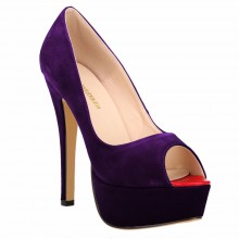 Peep Toe - Camurça Roxo