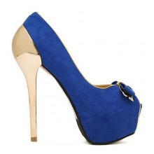 Peep Toe - Azul e Dourado