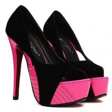 Peep Toe - Pink e Preto