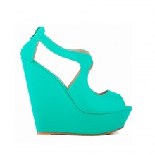 Peep Toe - Anabela Azul Turquesa