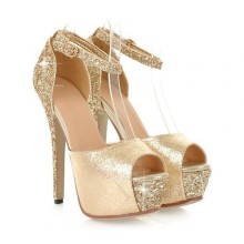 Peep Toe - Brilhante Dourado