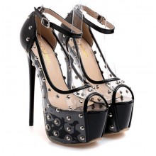 Peep Toe - Transparente com Spikes