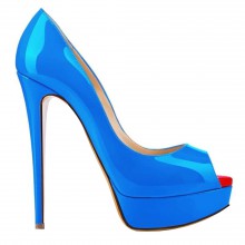 Peep Toe - Verniz Azul