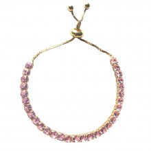Pulseira Ajustável Dourada Rosa