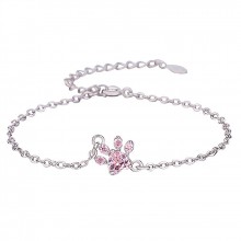 Pulseira com Patinha Cor de Rosa