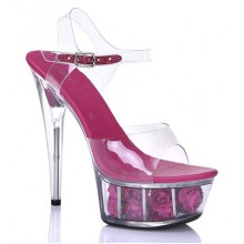 Sandália de Cristal - Pink com Rosas