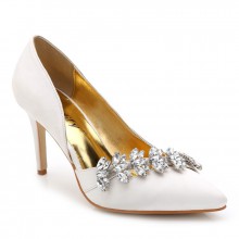 Scarpin - Branco com Folhas
