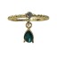 Anel Dourado com Pingente Verde
