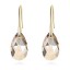 Brincos Dourados com Swarovski Champagne