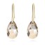 Brincos Pendentes Dourados com Swarovski Champagne