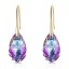 Brincos Dourados com Swarovski Multicolor