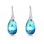 Brincos com Swarovski Azul Metálico