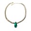 Choker Dourada com Gota Verde