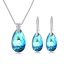 Conjunto com Swarovski Azul Metálico