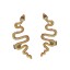 Brincos Ear Cuff com Cobras Douradas