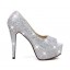 Peep Toe - Prata com Cristais 