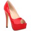 Peep Toe - Verniz Vermelho