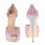 Peep Toe - Rosa e Prata com Cristais