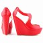 Peep Toe - Anabela Vermelho