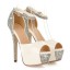 Peep Toe - Branco e Prata