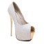 Peep Toe - Branco e Dourado