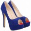 Peep Toe - Camurça Azul Royal