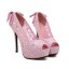 Peep Toe de Renda Rosa