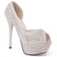Peep Toe - Prata com Cristais