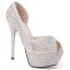 Peep Toe - Prata com Cristais