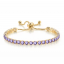 Pulseira Ajustável Dourada com Zircônias Lilás