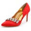 Scarpin - Vermelho com Folhas 