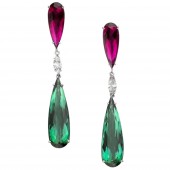 Brincos Pendentes Pink e Verde