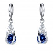 Brincos Pendentes com Zircônias Azuis