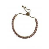 Pulseira Ajustável Dourada Rosa